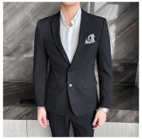 Traje De Boda Para Hombre 2025 Moda Elegante Conjunto De Dos Piezas Ajustado M-4XL Pantalones De Banquete Todo En Uno - details 22