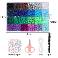 Kit De Perlas Para DIY 480pcs Con Letras Y Agujeros Grandes Espaciadores De Acrílico Para Creación De Joyería Pulseras Y Suministros De Cabello - details 9