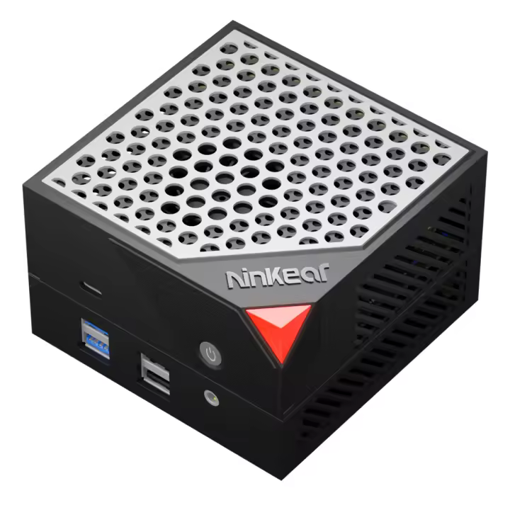 Mini PC Ninkear MBOX 6, AMD Ryzen 5 6600H 6 núcleos, 16GB RAM DDR5 512GB SSD, Windows 11, HDMI+DP+Type-C conpantalla 4K, WiFi 6, Bluetooth 5.2, 2*USB 3.0, 2*USB 2.0, 2*RJ45, Luz RGB, For Work and Daily Use - 1
