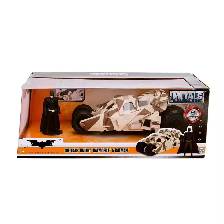 Coche metal Batmóvil Camuflaje 2008 El Caballero Oscuro incluye figura de Batman de metal 7 cm escala 1:24  (Smoby 253215006) - 1