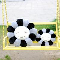 Cojín De Almohada De Peluche Creativo Con Girasol Sonriente Y Arcoíris Decoración Para Oficina Cojín De Espalda De Poliéster/Celulosa Tamaño Approx 40x40x10cm - details 6