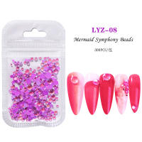 300Pcs Rhinestones De Mermaid Uso En Uñas Colores Caramelo Tamaños Mixtos Cristal Redondo Translúcido Aurora Para Decoración DIY - details 15