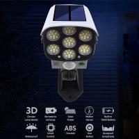 Luces Solares Con Sensor De Movimiento 77 LED Impermeables Para Exterior Luz De Inundación Falso Cámara De Seguridad Sin Cable Para Porche Jardín Patio - details 1
