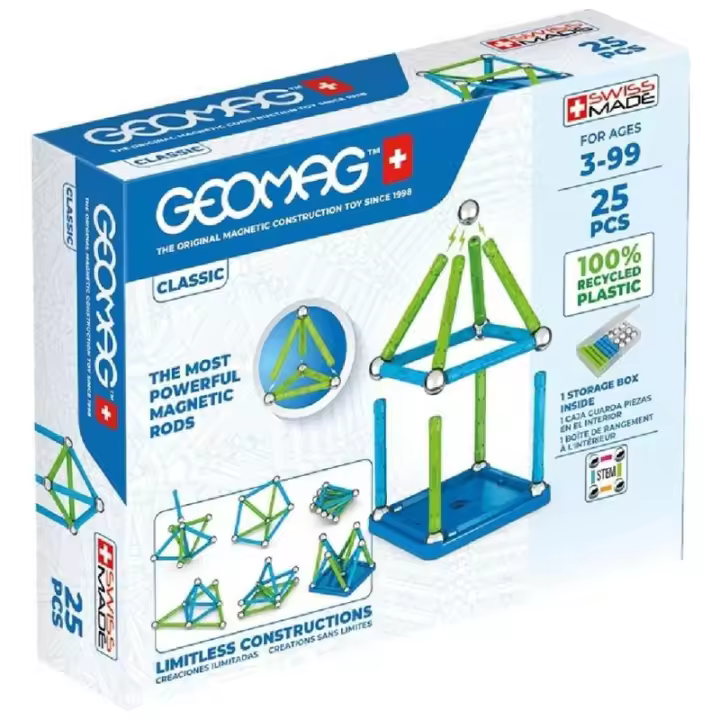 Imanes magnéticos Geomag Green Clásico 25 piezas de Toy Partner - 1