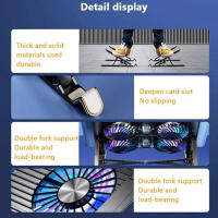 Nueva Base De Enfriamiento Para Portátil Plegable Estándar Portátil Ajustable Para 13-17.3 Pulgadas Con 4 Ventiladores - details 5