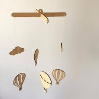Globo de aire caliente de madera, carillón de viento colgante, adornos de pared, campana de cama de bebé, estilo nórdico, decoración de habitación de niños, accesorios para fotos de guardería - details 4