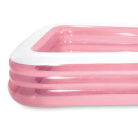 Piscina hinchable rectangular INTEX color rosa, para niños y niñas, piscinas infantiles, medidas 305x183x56cm, capacidad 1050L, incluye parche de reparación - details 2