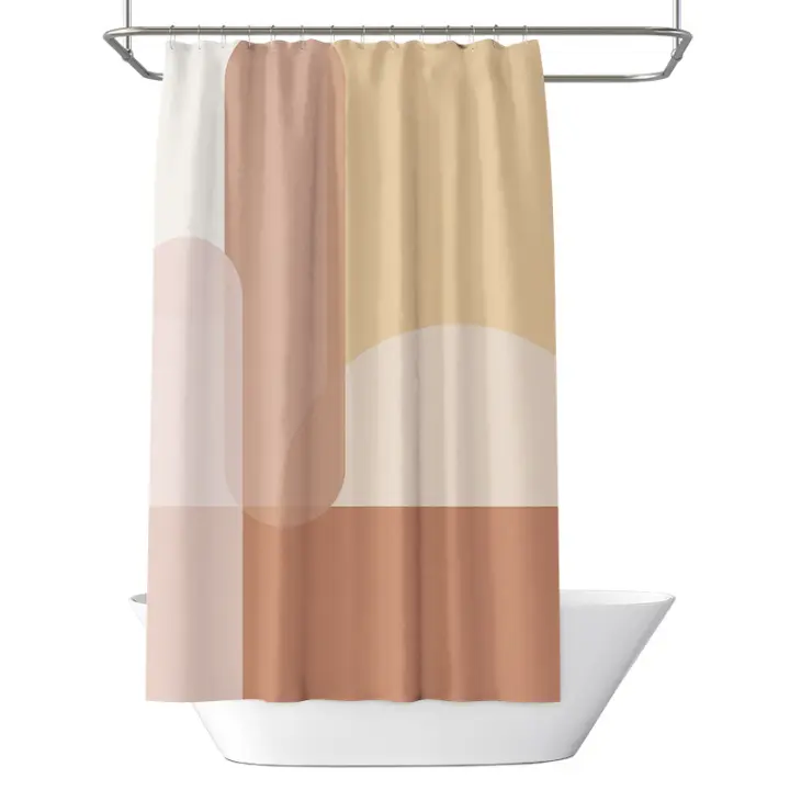Elegante Cortina de Ducha para baño, Cortina de Ducha Extra Larga, Cortina de Ducha Interior Resistente al Agua y al Moho - 1