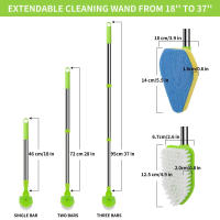 Cepillo Multifuncional De Limpieza Para Baño Y Cocina Con Pincel De Esponja Y Telescopio Triangular Herramienta De Limpieza Ecológica De Nylon - details 8