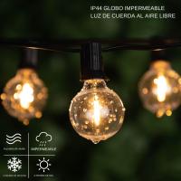 Luces De Garland G40 Para Exteriores Resistentes Al Choque Y Impermeables Bombillas LED De Plástico Vintage Conectables Decoración Para Patio Y Fiesta - details 1