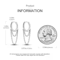 Pendientes De Aro De Plata 925 Para Mujer Con Zirconia Joyería De Moda Regalo Original Eardrop Pendientes Metálicos Tipo Aro - details 83