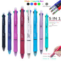 Bolígrafo De Gel Creativo 5 En 1 Multicolor Borrable Con Recambios Reemplazables De 4 Colores 0.7mm Y Lápiz Automático 0.5mm Estuche De Oficina Y Escuela - details 0