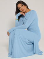 Vestido Maxi De Plisado Con Lentejuelas Sisterlinda Elegante Y Elegante Para Mujer Con Mangas Largas Cuello Redondo Ajustado Largo Para Noche Y Moda Casual - details 14