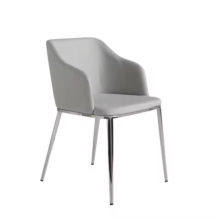 ANGEL CERDÁ 4050C Silla comedor tapizada tela gris , Gris  Acero inoxidable cromado , Tela , 51 x 56 x 79 cm. - 1