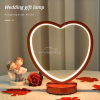 Lámpara De Mesa LED En Forma De Corazón Pequeña Para Habitación Boda Y Día De San Valentín Luz Nocturna Para Novios Blancas Para Lámpara De Mesa HVIERO - details 3