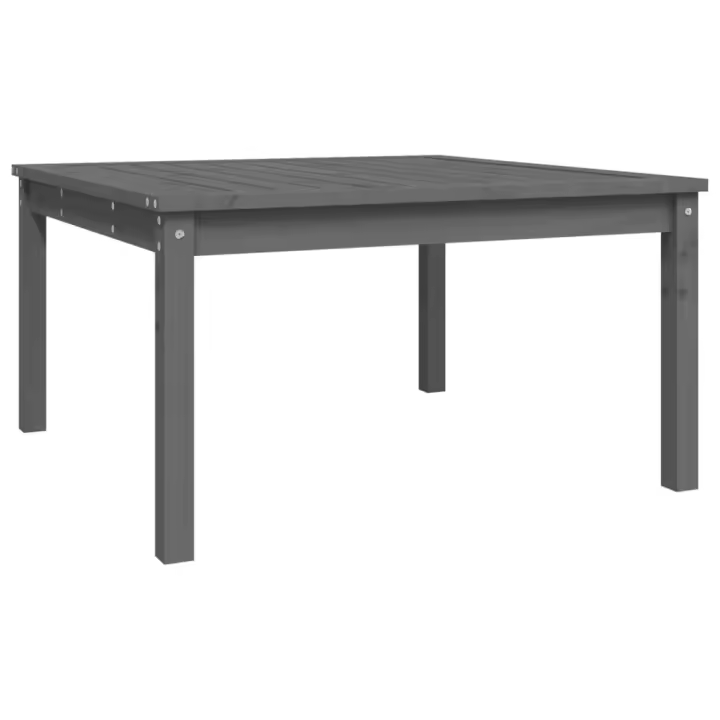 Mesa de Jardín Madera maciza Pino gris 82,5x82,5x45 cm - 1