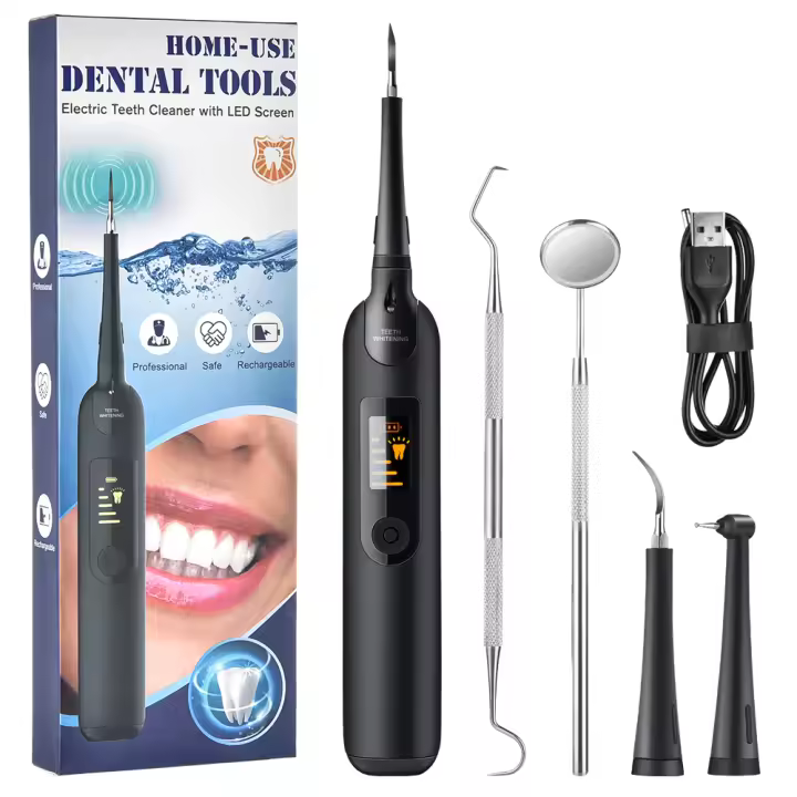 Kit de blanqueamiento Dental eléctrico, raspador Dental con espejo para la boca, para eliminar manchas de sarro cuidado bucal, limpiador de dientes - 1
