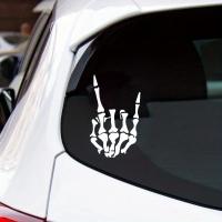 Calcomanía De Vinilo De Esqueleto Calavera Middle Finger Para Coche Impermeable Decoración Para Parabrisas Y Bumper - details 1