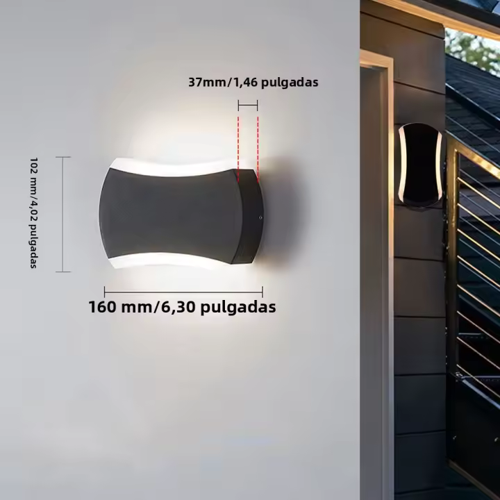 Lámpara De Pared Exterior LED Impermeable IP66 Iluminación Moderna Para Porche Balcones Jardines Con Sensor De Movimiento - 1