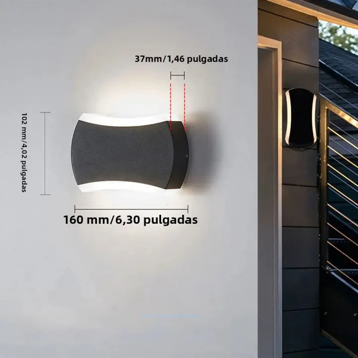 Lámpara De Pared Exterior LED Impermeable IP66 Iluminación Moderna Para Porche Balcones Jardines Con Sensor De Movimiento - 1