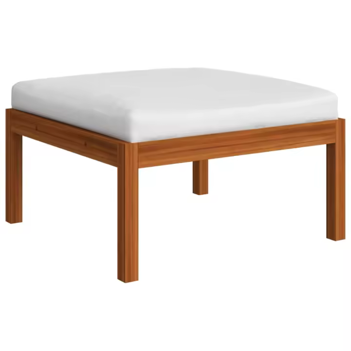 vidaXL Sofá central para jardín/ Mesa/ reposapiés con cojines madera maciza de acacia Sillón ( 2 uds), Sofá de esquina (2 unidades) Conjunto Terraza Muebles Jardín Exterior Juego de Muebles de jardín Mueble Jardín Exterior Muebles de Salon Exterior - 1