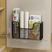 Almacenamiento Sin Perforar Para Puerta De Armario De Cocina Estante De Hierro Pared Montado Caja De Plástico Para Envoltura De Baño Refrigerador - details 5