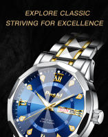 Reloj De Pulsera Cuarzo POSHI Para Hombre Resistente Al Agua Con Calendario Y Semana Luminoso Manos Dual Moda Y Casual - details 0