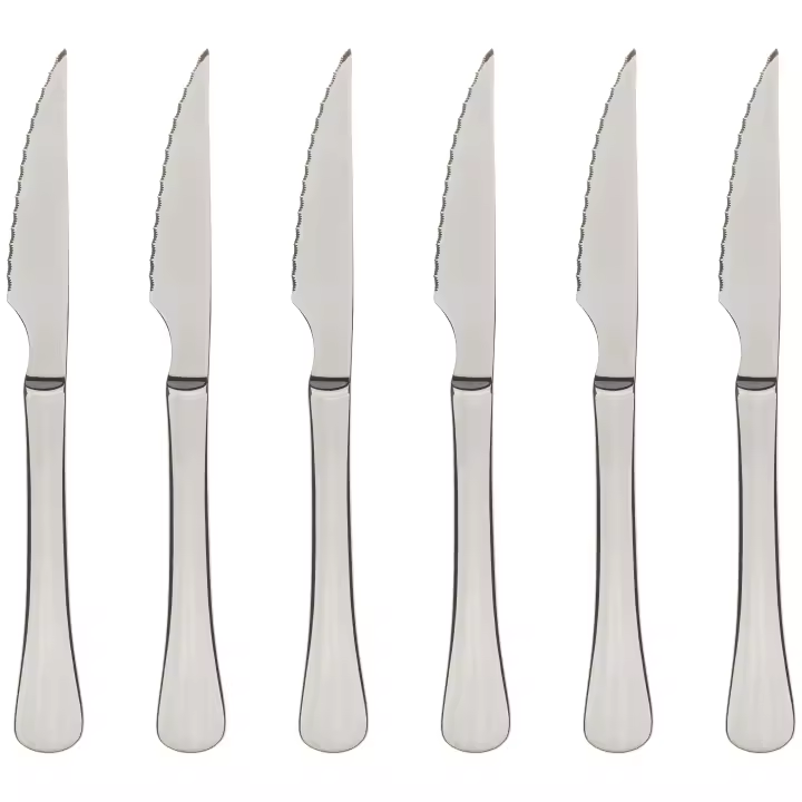 Set 6 cuchillos chuleteros color plata BERGNER coleccion Munich - 1