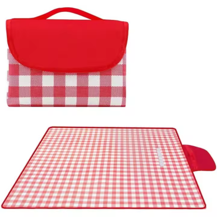 Picnic Blanket Waterproof Sandproof Foldable Beach Blankets Extra Large Beach Mat for Camping Travel Hiking Park Outdoor Portable Blankets 80X80 Red Plaid - 1