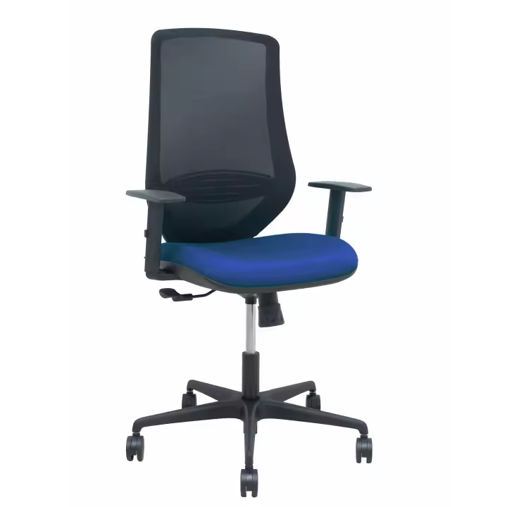 Silla Mardos sincro malla negra bali azul marino brazo regulable - 1