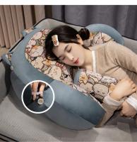 Cojín De Soporte Lumbar Retro Grande Para Sofa Y Cama Protección De La Espalda Para Sala De Estar Y Oficina Almohada Desmontable De Poliéster Y Algodón Con Estampado - details 3