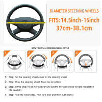 Cubierta De Volante Automotriz De Seda Hielo Transpirable Para Coche Tela De Malla Ajuste Para 14.5-15 Pulgadas Sin Anillo Interno - details 4