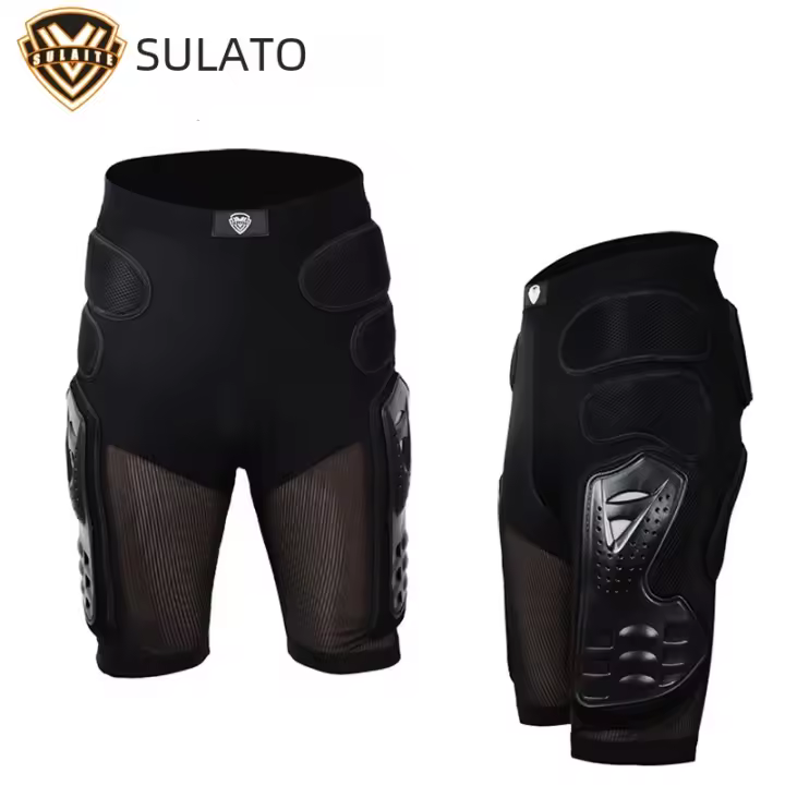 Pantalones De Motocross SULAITE Con Armadura Protección Cadera Rodilla Y Crotch Para Ciclismo De Motocicleta Equipamiento De Carreras Shorts Unisex Material 100% Poliéster - 1