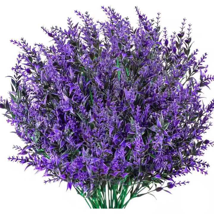 flores artificiales de lavanda, flores artificiales decorativas, plantas artificiales de plástico para interior y exterior, flores artificiales - 1