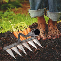 Pala De Jardín De Hierro Para Rascar Y Desenredar La Tierra Herramienta Agrícola Con Mango De Metal Y Cuerpo De Acero Inoxidable Para Jardinería Y Agricultura - details 4