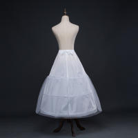 Falda De Encaje De Dos Capas Con 3 Aros Para Boda Y Fiestas Vestido De Noche Color Negro Rosa Blanco Talla S M L XL XXL - details 1