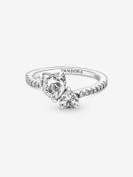 Pandora - Anillo de Doble Corazón brilliant-Plata de Lei - details 1