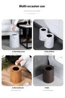 Cesta De Basura Oculta Sin Tapa Estilo Nórdico Madera Grano Caja De Almacenamiento Para Hogar Para Dormitorio Y Baño - details 4