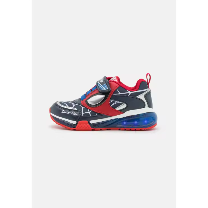 Deportivas Geox Marvel Spiderman Light Up Bayonyc, cierre de velcro, color azul, con luces, interruptor de apagado - 1