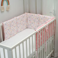 LALA - Juego de ropa de Cama para Cuna de Bebe, barandilla Anticolisión de Algodón de dibujos animados, Conejo Rosa 30*30, extraible y lavable. - details 0