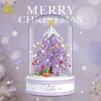 Caja De Música De Árbol De Navidad HUIQIBAO Con Bloques Micro En Rosa Morado Y Azul Juguete Educativo Para Niños Regalo De Navidad - details 8