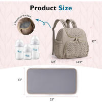 Bolsa de pañales para Mamá, mochipa para pañales, mochila para Mamá, mochila de viaje para Mamá, cambiador con bolsillo lateral - details 1