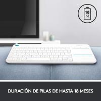 Teclado Táctil Inalámbrico Logitech K400 Plus para TV con Control Multimedia y Panel Táctil - Blanco - details 4