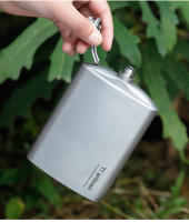 Tiartisan Botella De Titanio Portátil 200ml/260ml Con Gorro Para Camping Y Senderismo Contenedor De Vino Y Whiskey - details 11