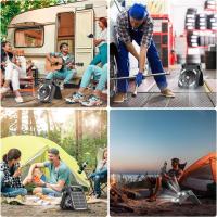 Ventilador solar temporizado para acampar con luz, repelente de mosquitos, ventilador exterior con celda solar y luz LED, ventilador de carga inversa de 5200mAh, adecuado para actividades en el hogar y al aire libre - details 1