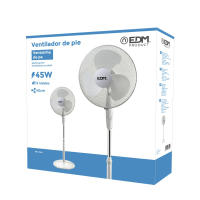 EDM VENTILADOR DE PIE BASE CIRCULAR, BLANCO, POTENCIA 45 W, ASPAS Ø 40 cm, ALTURA REGULABLE 110-130 cm - details 2