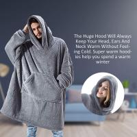 Sudadera de doble cara Fleece Wearable Manta con capucha de gran tamaño - details 7