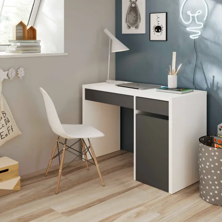 MESA DE ESCRITORIO REVERSIBLE MIA 75X108X50 CM ANTRACITA BLANCO ARTIK - 1