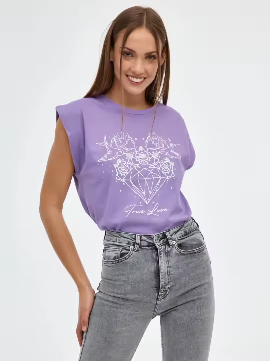 Camiseta de manga corta y cuello redondo con estampado gráfico INSIDE - 1