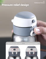 Botella De Agua Térmica Tiartisan De Titanio Doble Capa Para Niños 600ml Con Dos Tapas Portátil Para Exteriores Y Deportes - details 13